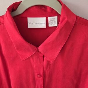 Worthington 100% Silk Red Blouse♥️♥️♥️♥️♥️large